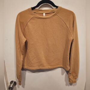 Adam Selman Sport Women's Camel Tan Cropped Pullover Sweatshirt Sz XS Casual